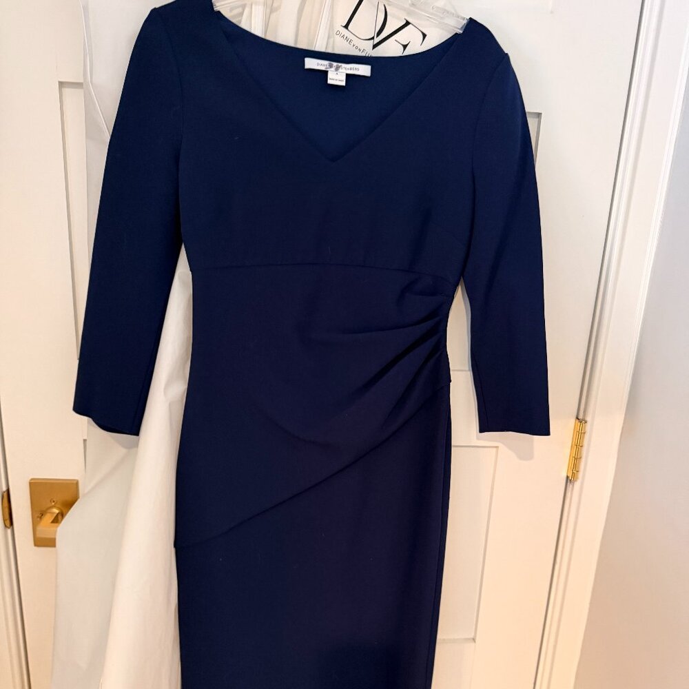 Diane VonFurstenberg Navy Blue Dress-Size 6